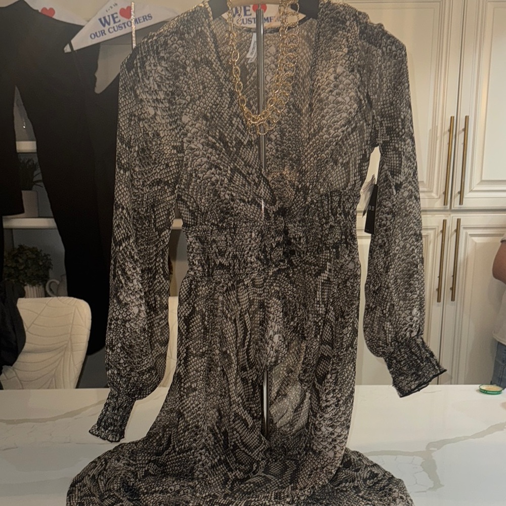 Live 4 Truth Black and Gray Snake Print Dress